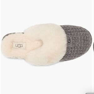 UGG Cozy Knit Genuine Shearling Slippers - NEW Charcoal sz 7